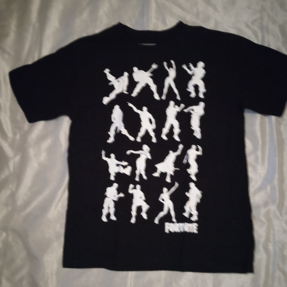 Fortnite Men's Black Tee with White Graphic SizeM 38/40
